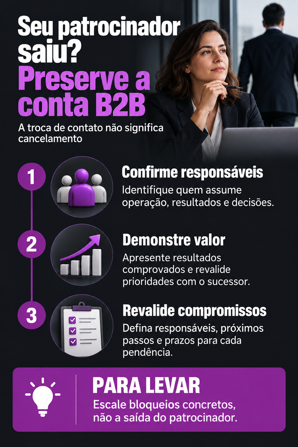 Infográfico: Seu patrocinador saiu do cliente? Preserve a conta B2B