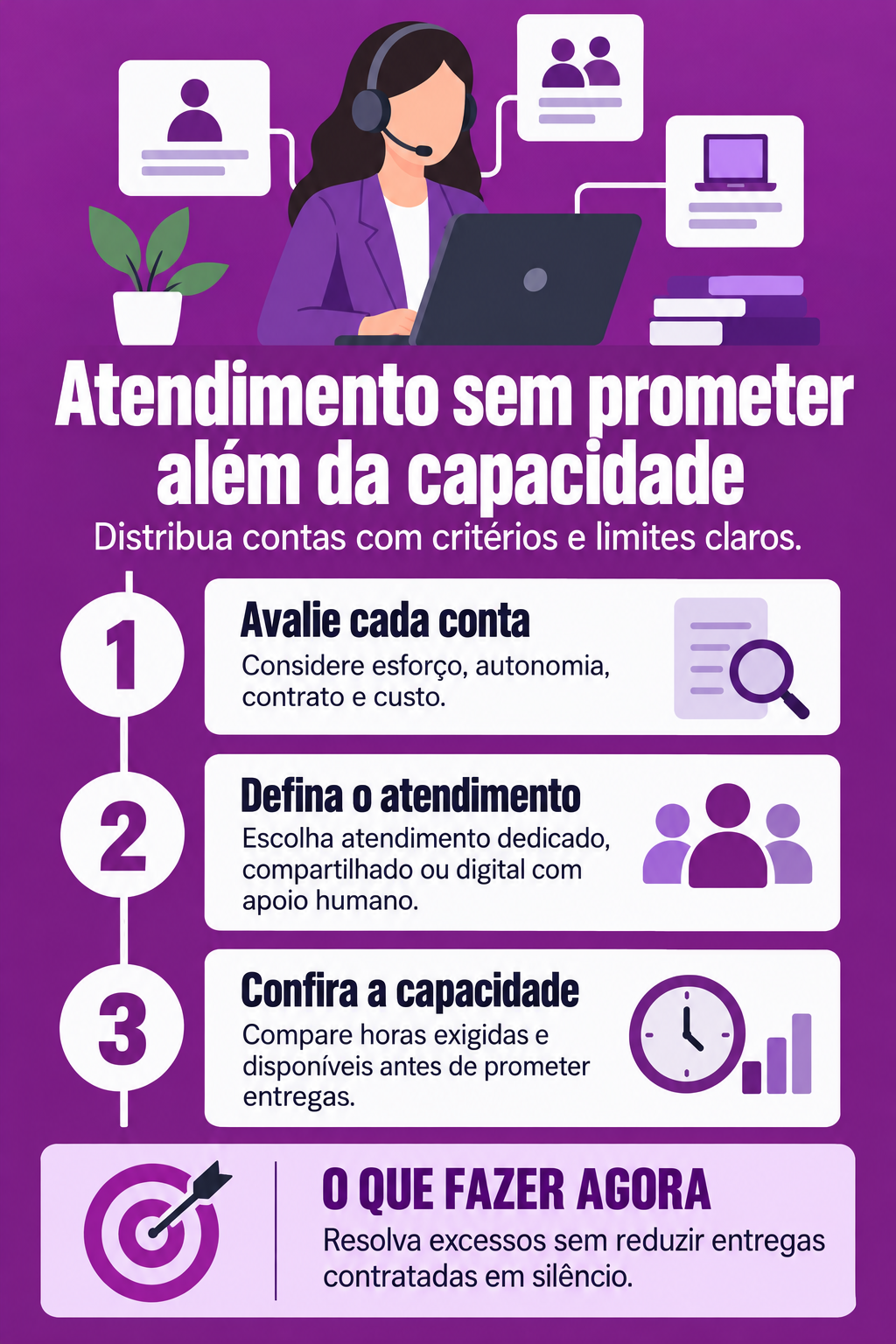 Infográfico: Carteira de customer success sem prometer além da capacidade