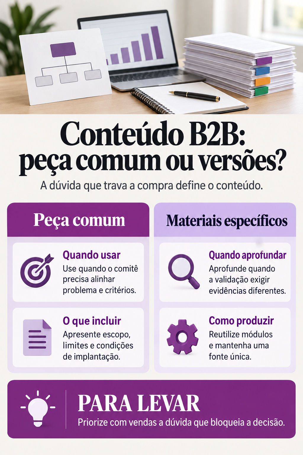 Infográfico: Conteúdo B2B precisa de peça comum ou de versões por decisor?