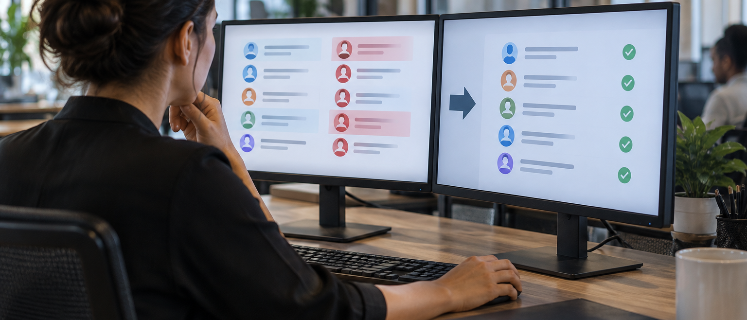 Elimine duplicatas no CRM sem misturar contas e perder vendas