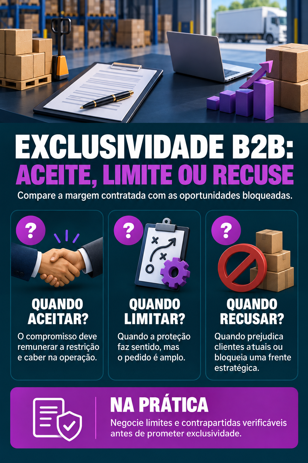 Infográfico: Cliente pediu exclusividade B2B? Decida sem travar vendas